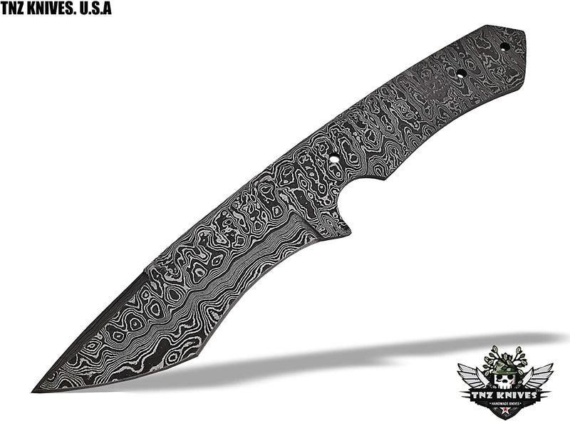 Damascus Fixed Blade Blanks Knives-Billets