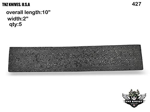 TNZ-427 Damascus Fixed Blade Blank Billet 10" Length & 2" Width For Knife Making Supply