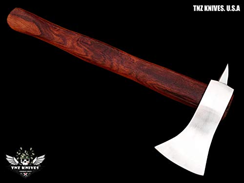 TNZ- 614 High Carbon Steel Forged Axe 18" Long Viking Axe & Rose Wood Handle