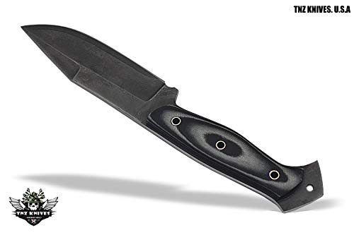TNZ- 447 Fixed Blade High Carbon 1095 Acid Treated Skinner Knife 10" With Micarta Handle