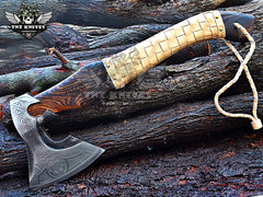 TNZ-623 Expertly Crafted Viking Axe | Camping & Outdoor Axe | Bearded Axe | Personalized Axe