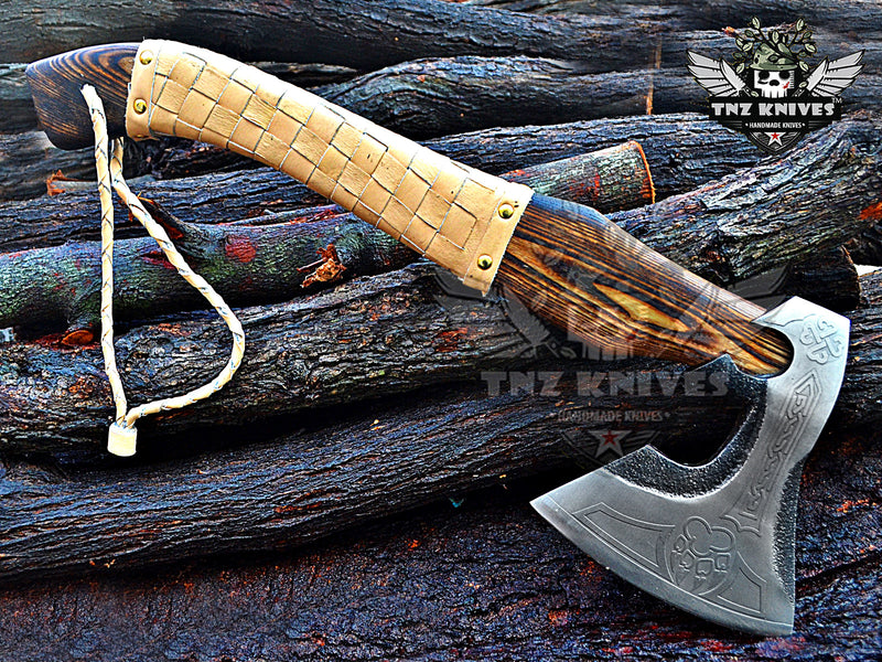 TNZ-623 Expertly Crafted Viking Axe | Camping & Outdoor Axe | Bearded Axe | Personalized Axe