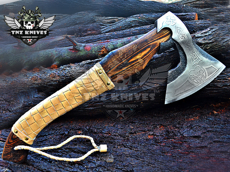 TNZ-623 Expertly Crafted Viking Axe | Camping & Outdoor Axe | Bearded Axe | Personalized Axe