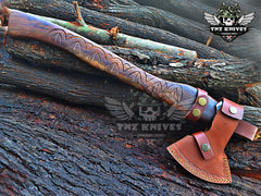 TNZ-627 Hand Forged High Carbon Steel Blade With Engraved Handle Viking Axe | Handmade Skeggox | Scandinavian Axe