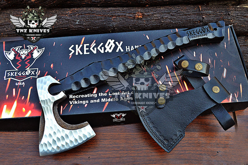 TNZ-632 Handmade High Carbon Steel Edge Viking Axe | Black Handle Axe | Camping Axe |  Gift For Men | Christmas Gift | Halloween Gift