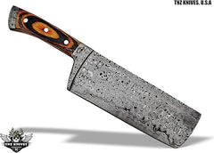 TNZ-636 Handmade Damascus Cleaver Knife – 12