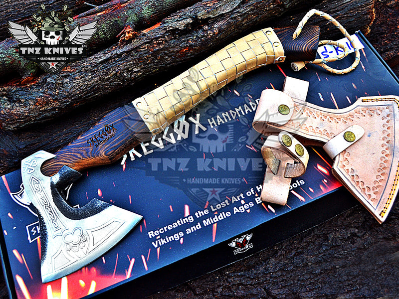 TNZ-623 Expertly Crafted Viking Axe | Camping & Outdoor Axe | Bearded Axe | Personalized Axe