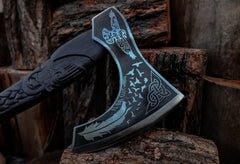 Forged Raven Style Viking Axe, Premium Style Axe, Camping Axe