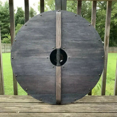 Blood died Design Viking Shield | Plywood With Stainless Steel Steel Wrapped With Boss