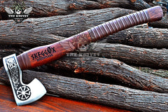 TNZ-630 Hand Forged Slavic Sun Viking Axe | Scandinavian Axe | Gift For Men | Christmas Gift