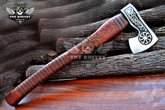 TNZ-630 Hand Forged Slavic Sun Viking Axe | Scandinavian Axe | Gift For Men | Christmas Gift