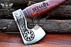 TNZ-630 Hand Forged Slavic Sun Viking Axe | Scandinavian Axe | Gift For Men | Christmas Gift