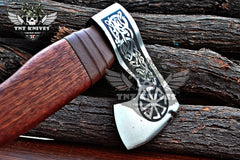 TNZ-630 Hand Forged Slavic Sun Viking Axe | Scandinavian Axe | Gift For Men | Christmas Gift