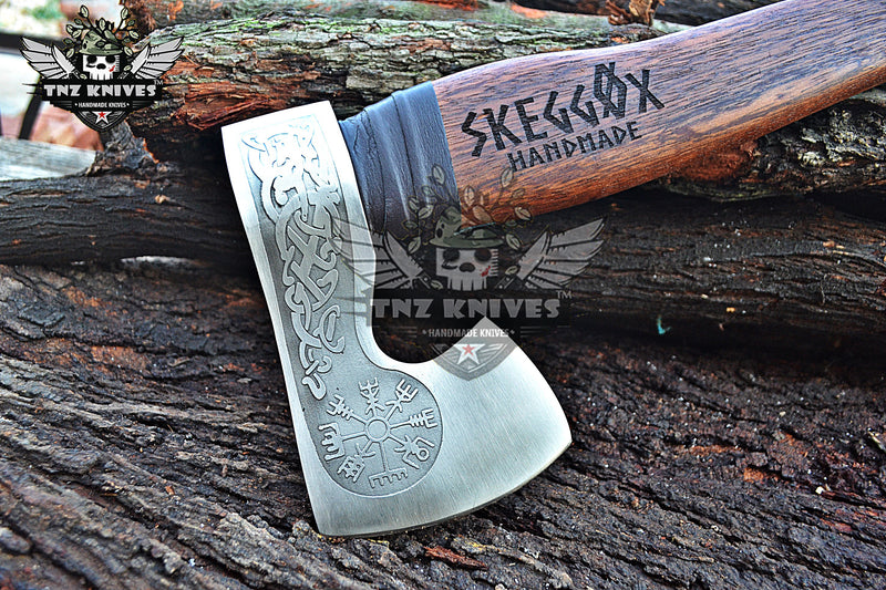 TNZ-634 Hand Forged Helm of Awe Viking Axe | Carbon Steel Viking Axe | Gift For Men | Christmas Gift