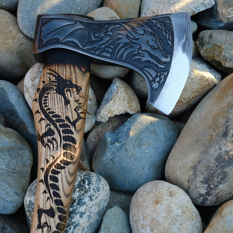 Hand-Forged Dragon Style Viking Axe | Premium Style Scandinavian Axe