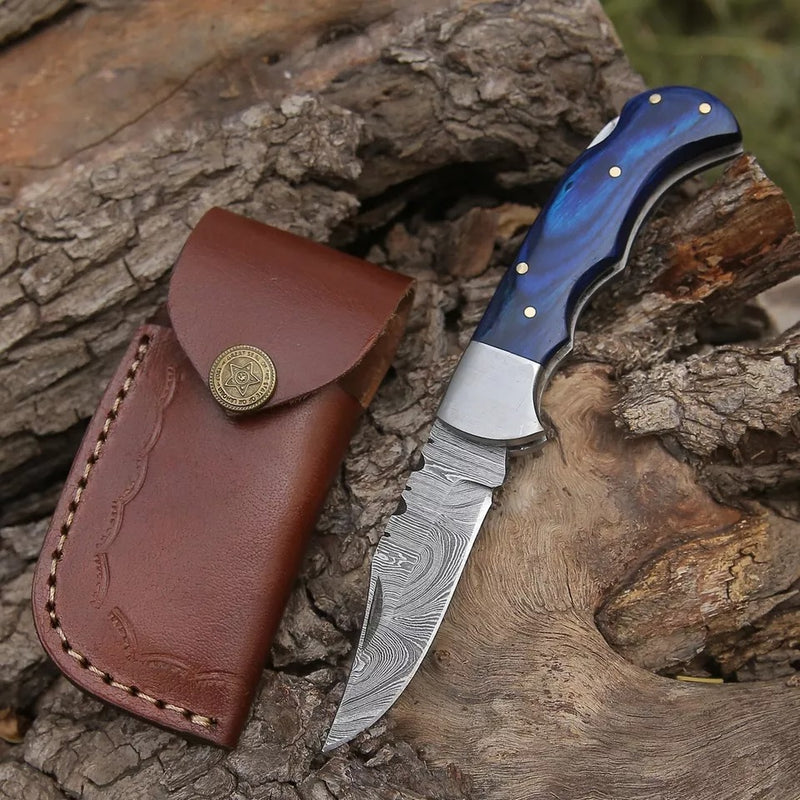 Damascus Steel Folding Pocket EDC Knife 7.5"Inches | Back Lock Edition Knife