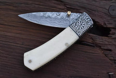 Damascus Steel Folding Pocket knife 8