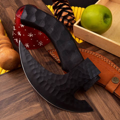 Handmade Black Cobra Viking Pizza Axe – Unique Viking Pizza Cutter