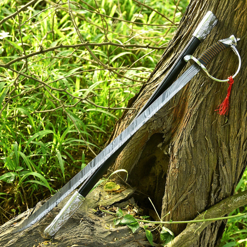 Handmade Damascus Steel Medieval Cutlass Replica Sword Perfect Groomsmen Gift