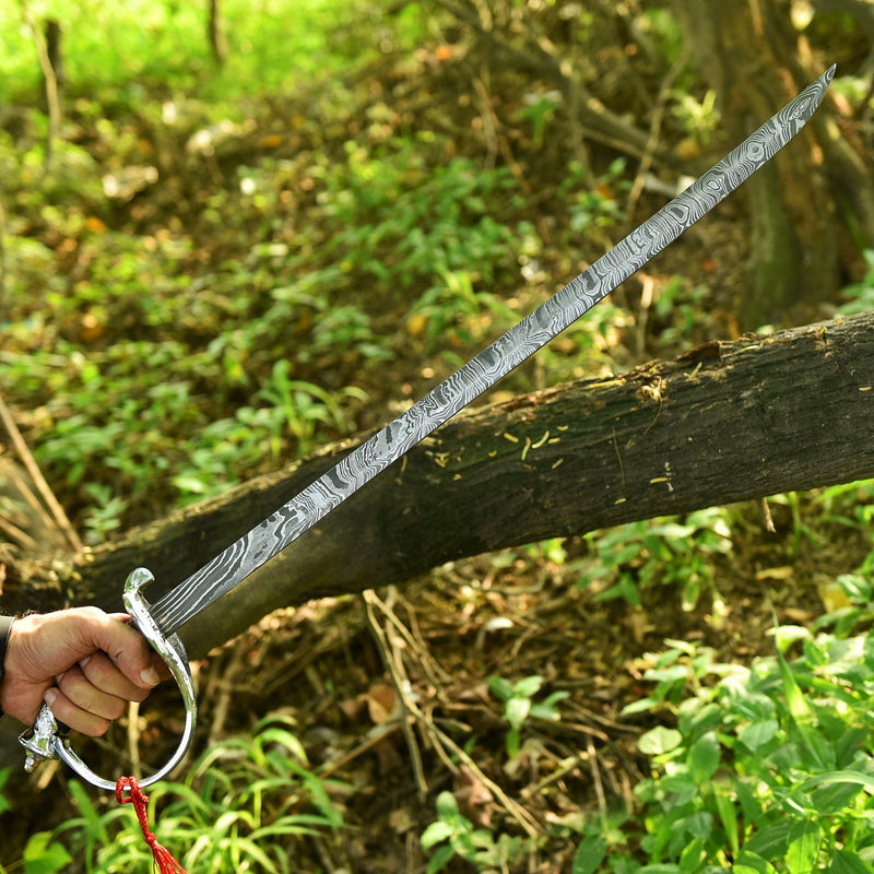 Handmade Damascus Steel Medieval Cutlass Replica Sword Perfect Groomsmen Gift