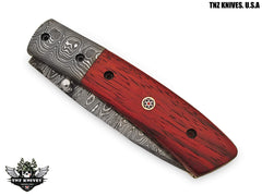 TNZ- 32 USA Damascus Pocket Folding Knife, 8