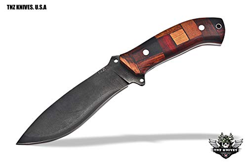 TNZ-446 Fixed Blade High Carbon 1095 Acid Treated Skinner Knife 10" & Synthetic Wood Handle