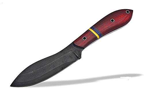 TNZ-443 Fixed Blade High Carbon 1095 Acid Treated Skinner Knife 9.5" With Rose Wood Handle
