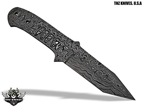 TNZ- 407 Damascus 9" Fixed Blade Blank Knife