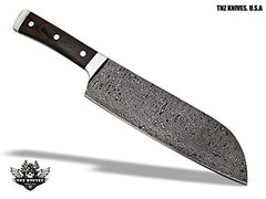 TNZ-555 USA Damascus Handmade SANTOKU Chef Kitchen Knife 13