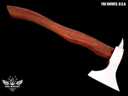 TNZ- 616 High Carbon Steel Forged Axe 18" Long Viking Axe & Rose Wood Handle