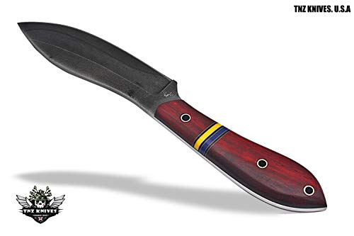 TNZ-443 Fixed Blade High Carbon 1095 Acid Treated Skinner Knife 9.5" With Rose Wood Handle