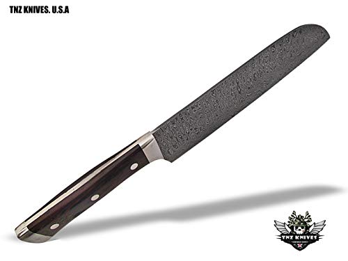 TNZ-555 USA Damascus Handmade SANTOKU Chef Kitchen Knife 13" Long with Micarta Handle