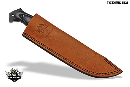 TNZ- 447 Fixed Blade High Carbon 1095 Acid Treated Skinner Knife 10" With Micarta Handle