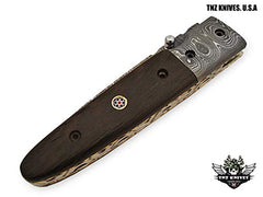 TNZ- 29 USA Damascus Pocket Folding Knife, 8