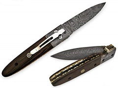 TNZ- 29 USA Damascus Pocket Folding Knife, 8